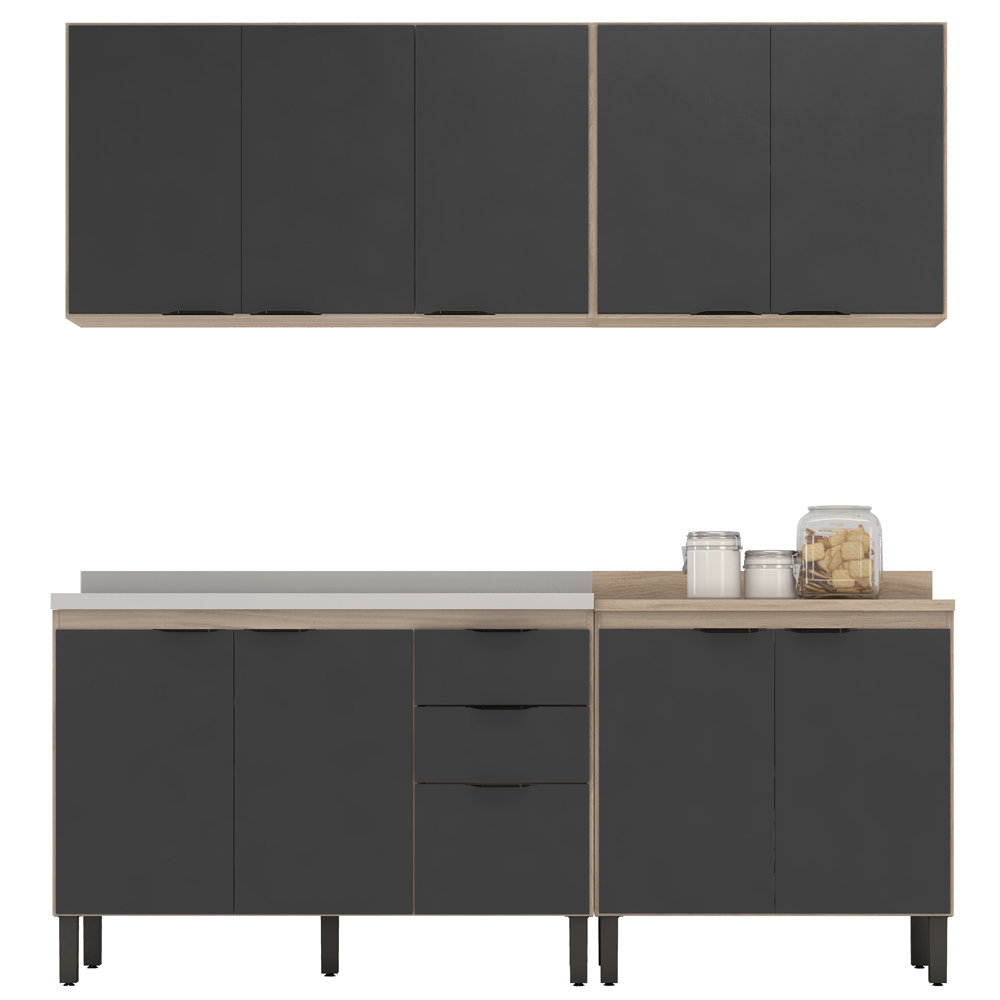 Cozinha Modulada 4 Peças FI0008 Avena Grafito Demobile