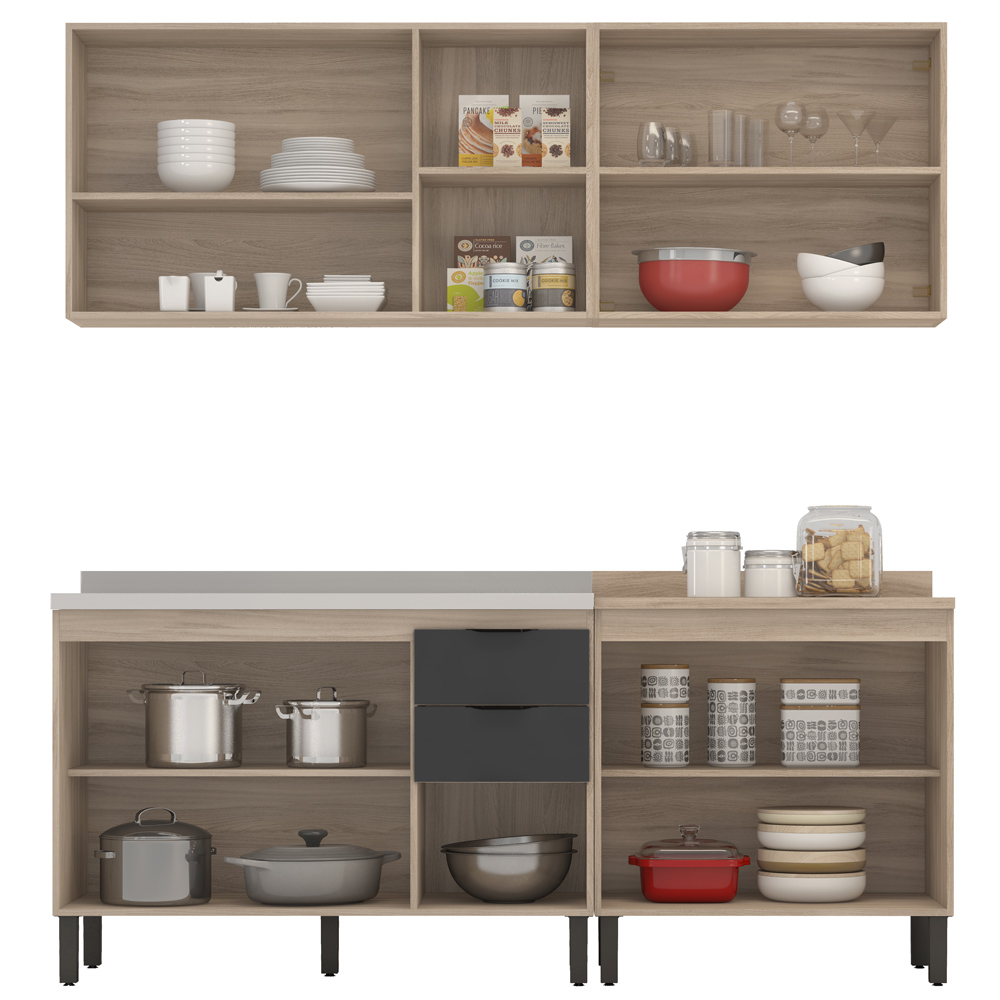Cozinha Modulada 4 Peças FI0008 Avena Grafito Demobile
