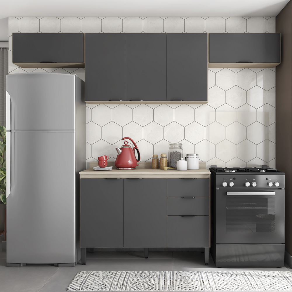 Cozinha Modulada 4 Peças FRCZ3 Avena Grafito Demobile
