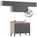 Cozinha Modulada 4 Peças FRCZ3 Avena Grafito Demobile