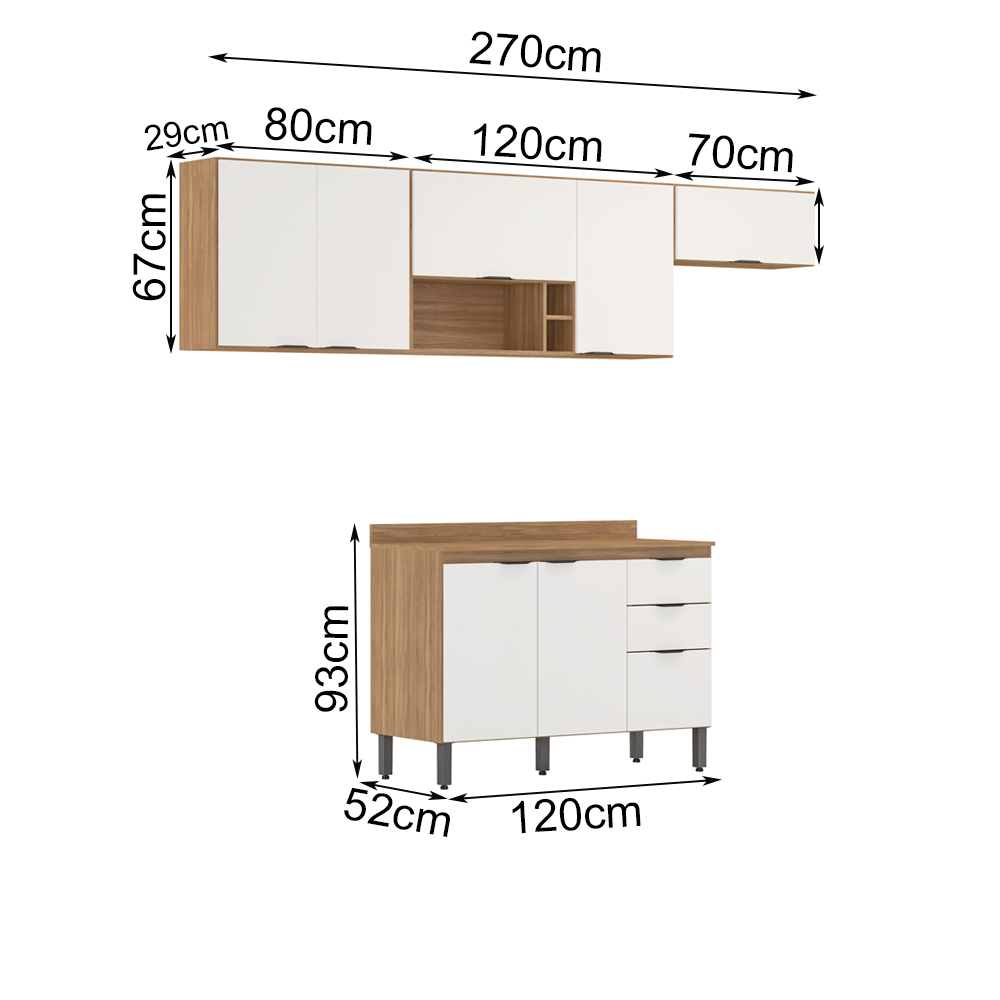 Cozinha Modulada 4 Peças FRCZ4 Amendola Branco Demobile