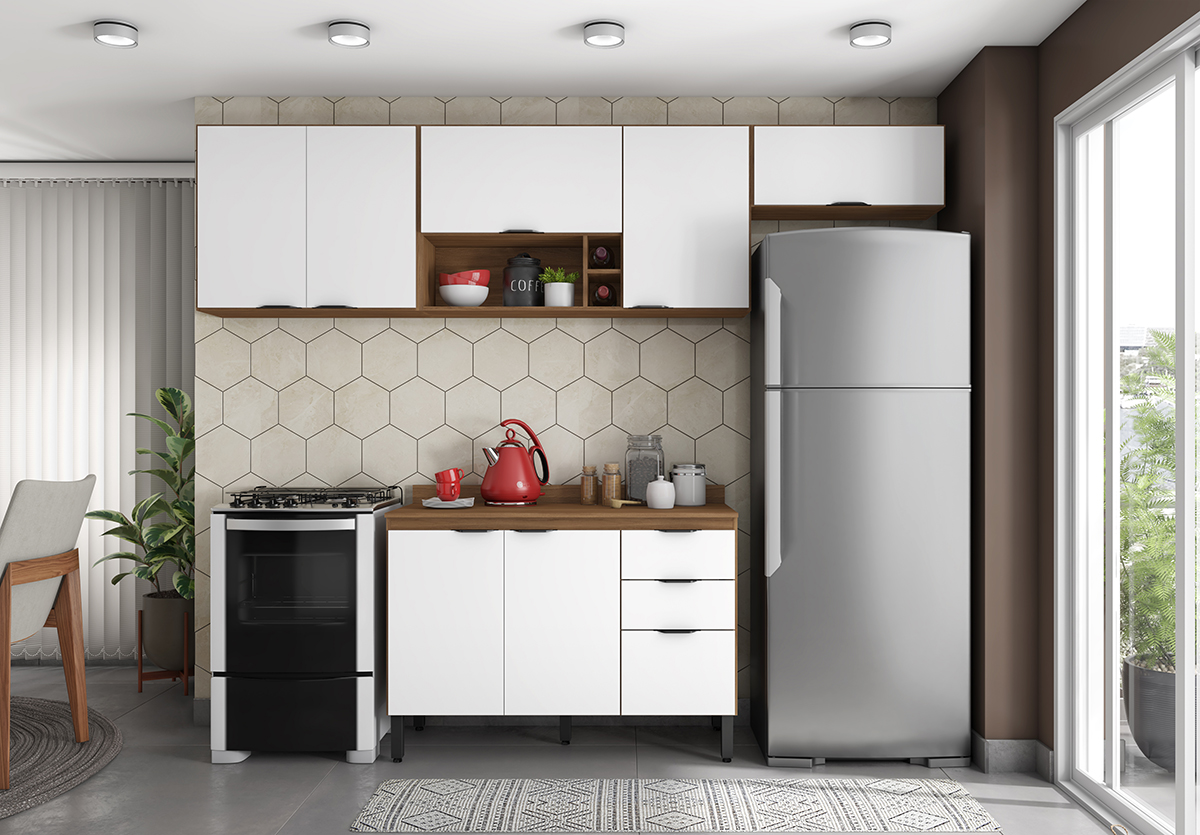 Cozinha Modulada 4 Peças FRCZ4 Amendola Branco Demobile