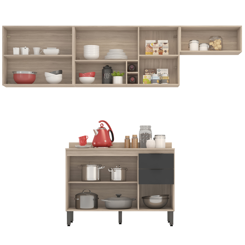 Cozinha Modulada 4 Peças FRCZ4 Avena Grafito Demobile