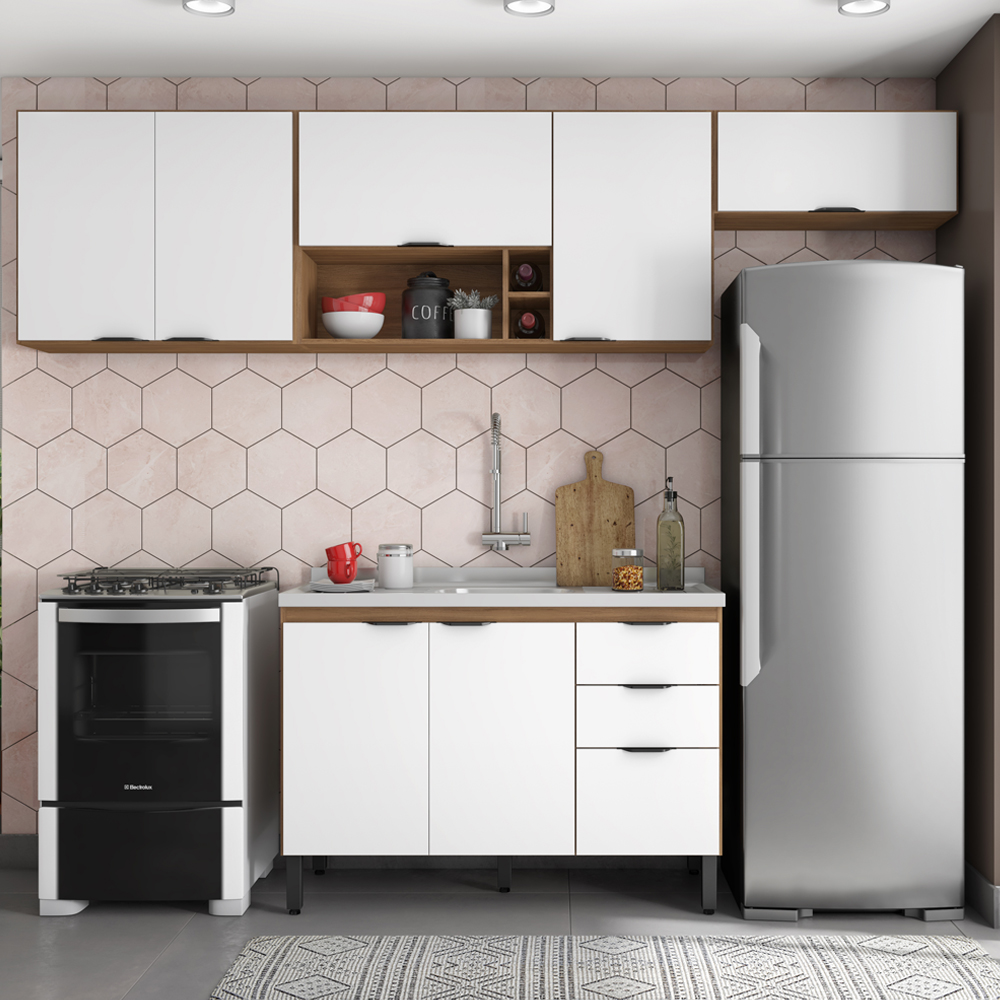 Cozinha Modulada 4 Peças FRCZ5 Amendola Branco Demobile
