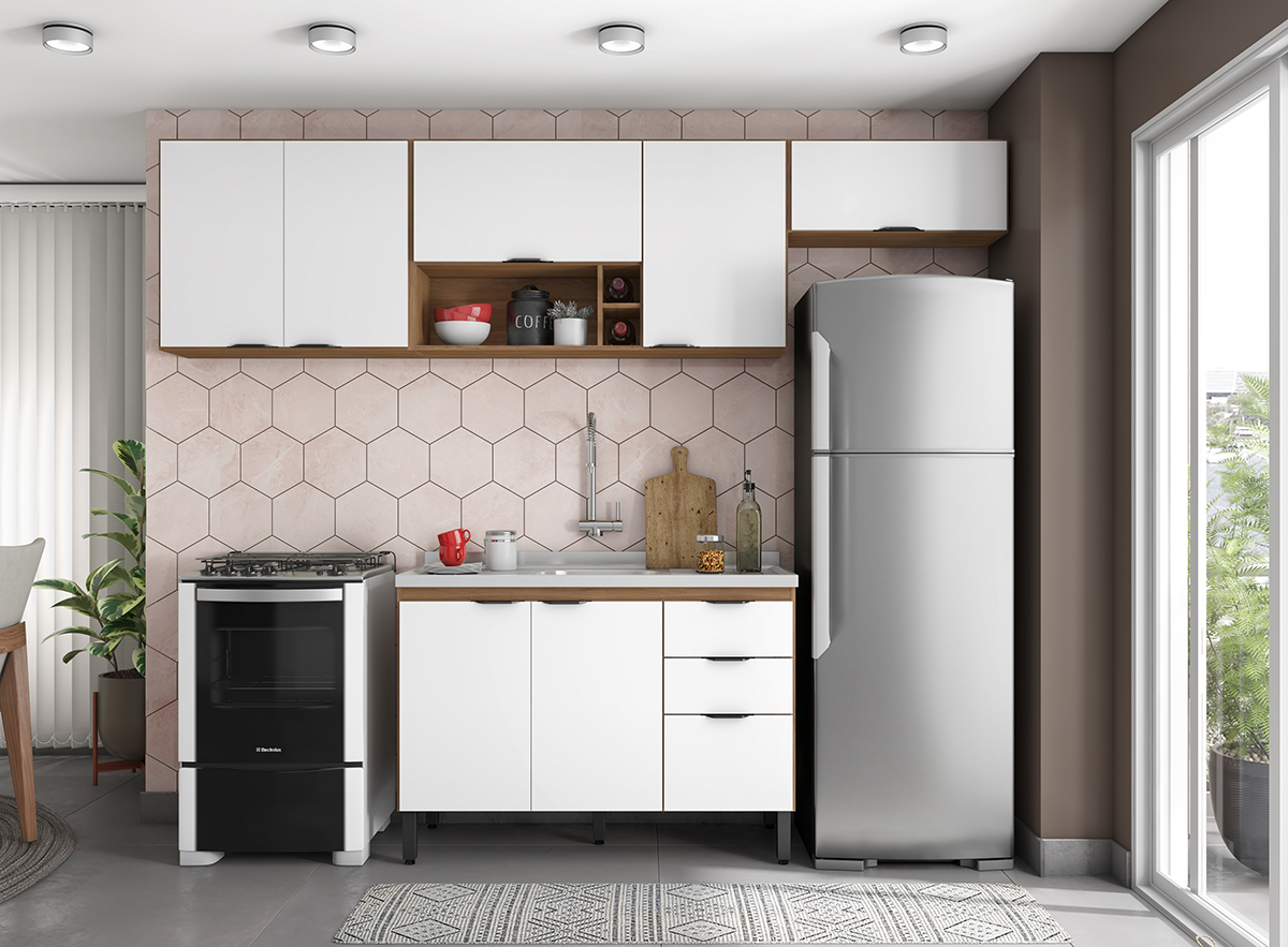 Cozinha Modulada 4 Peças FRCZ5 Amendola Branco Demobile