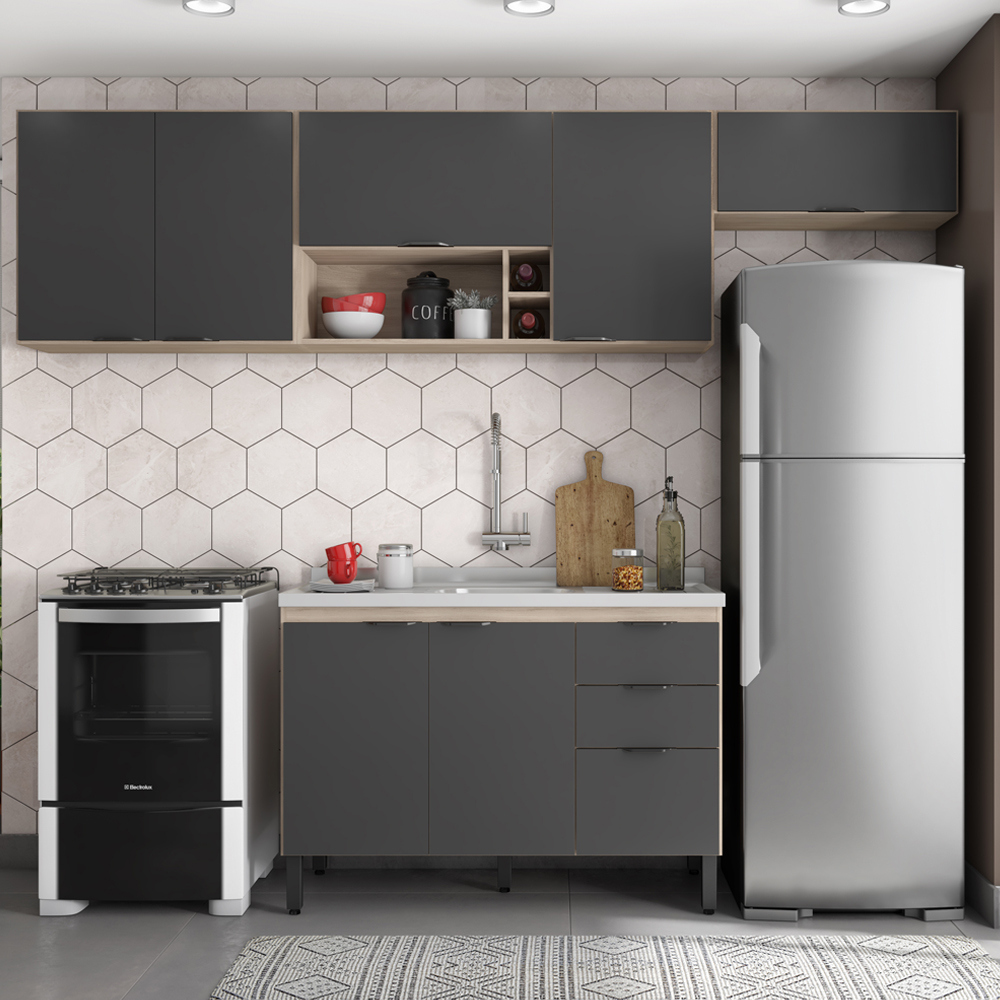 Cozinha Modulada 4 Peças FRCZ5 Avena Grafito Demobile