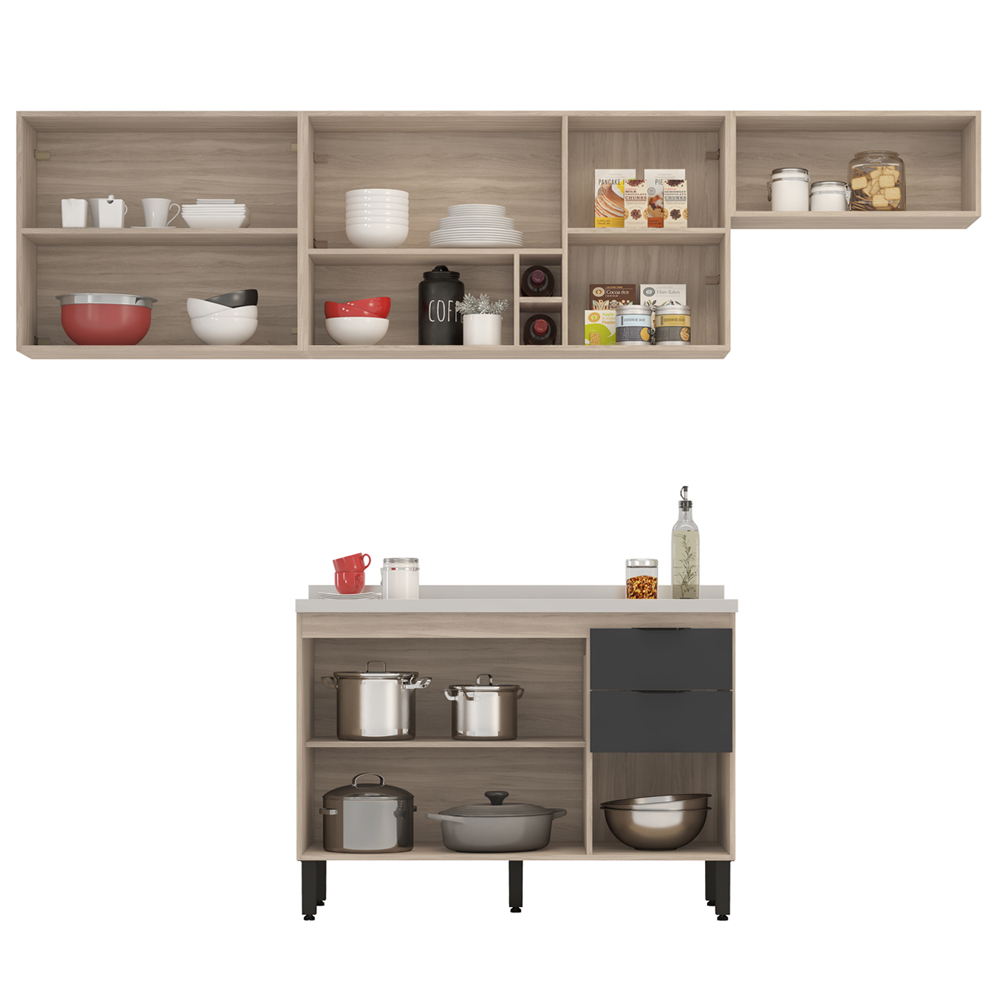 Cozinha Modulada 4 Peças FRCZ5 Avena Grafito Demobile
