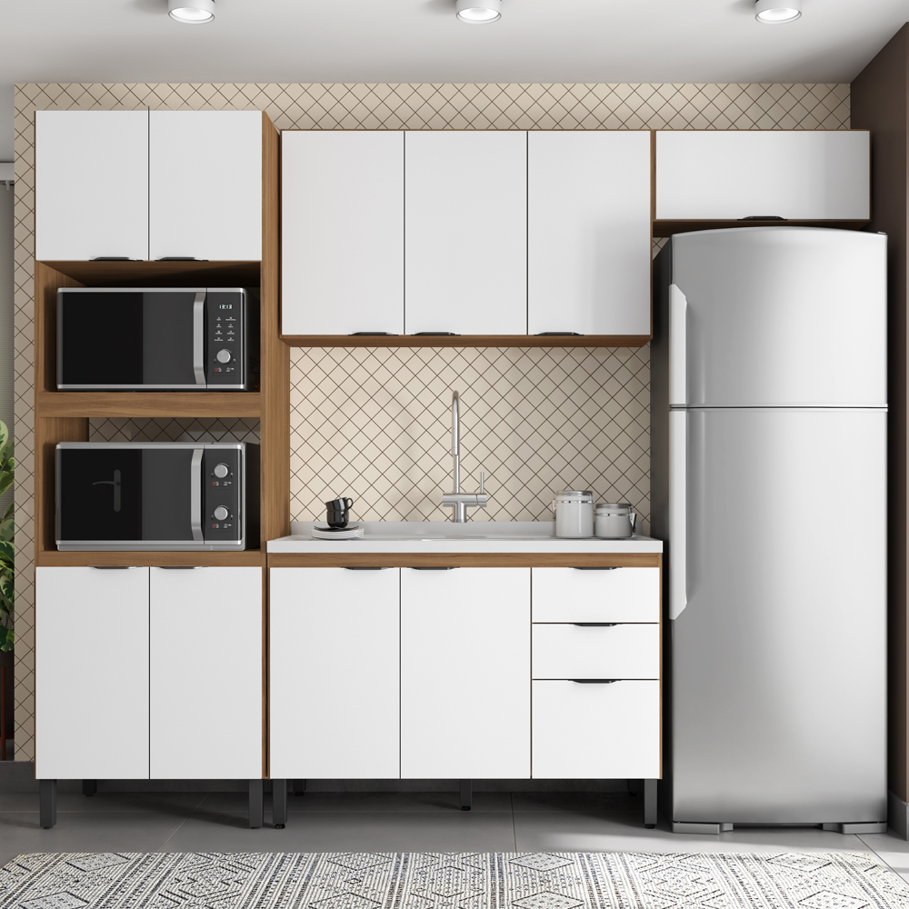Cozinha Modulada 4 Peças FTM004 Amendola Branco Demobile