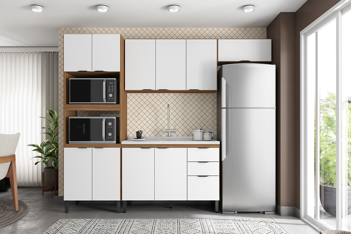 Cozinha Modulada 4 Peças FTM004 Amendola Branco Demobile