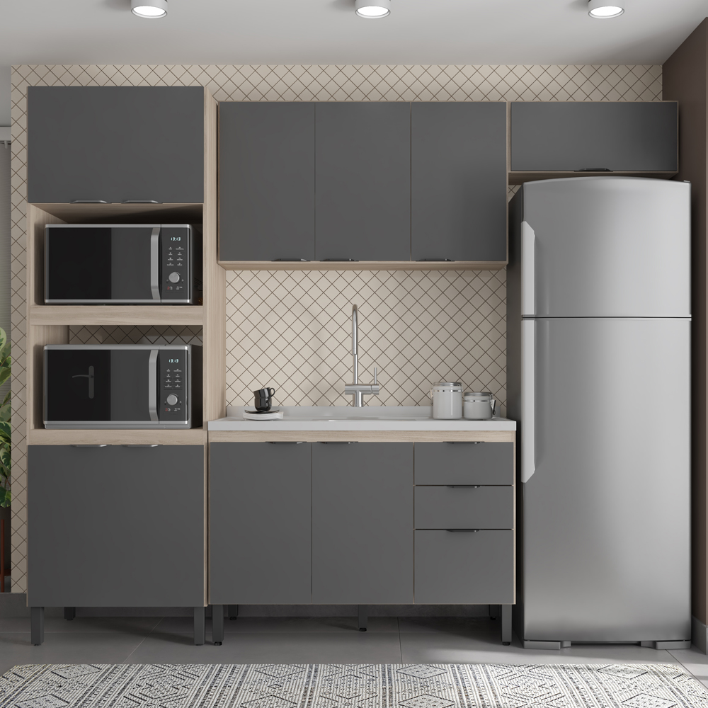 Cozinha Modulada 4 Peças FTM004 Avena Grafito Demobile