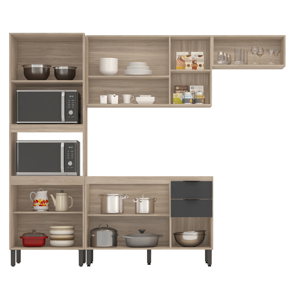 Cozinha Modulada 4 Peças FTM004 Avena Grafito Demobile