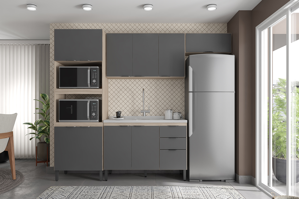 Cozinha Modulada 4 Peças FTM004 Avena Grafito Demobile
