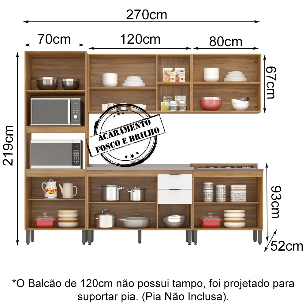 Cozinha Modulada 5 Peças FHR001 Amendola Branco Demobile