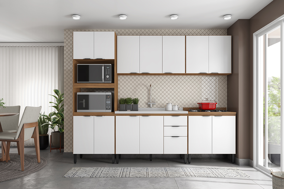 Cozinha Modulada 5 Peças FHR001 Amendola Branco Demobile