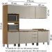 Cozinha Modulada 5 Peças FHR001 Amendola Nude Prime Tx Demobile