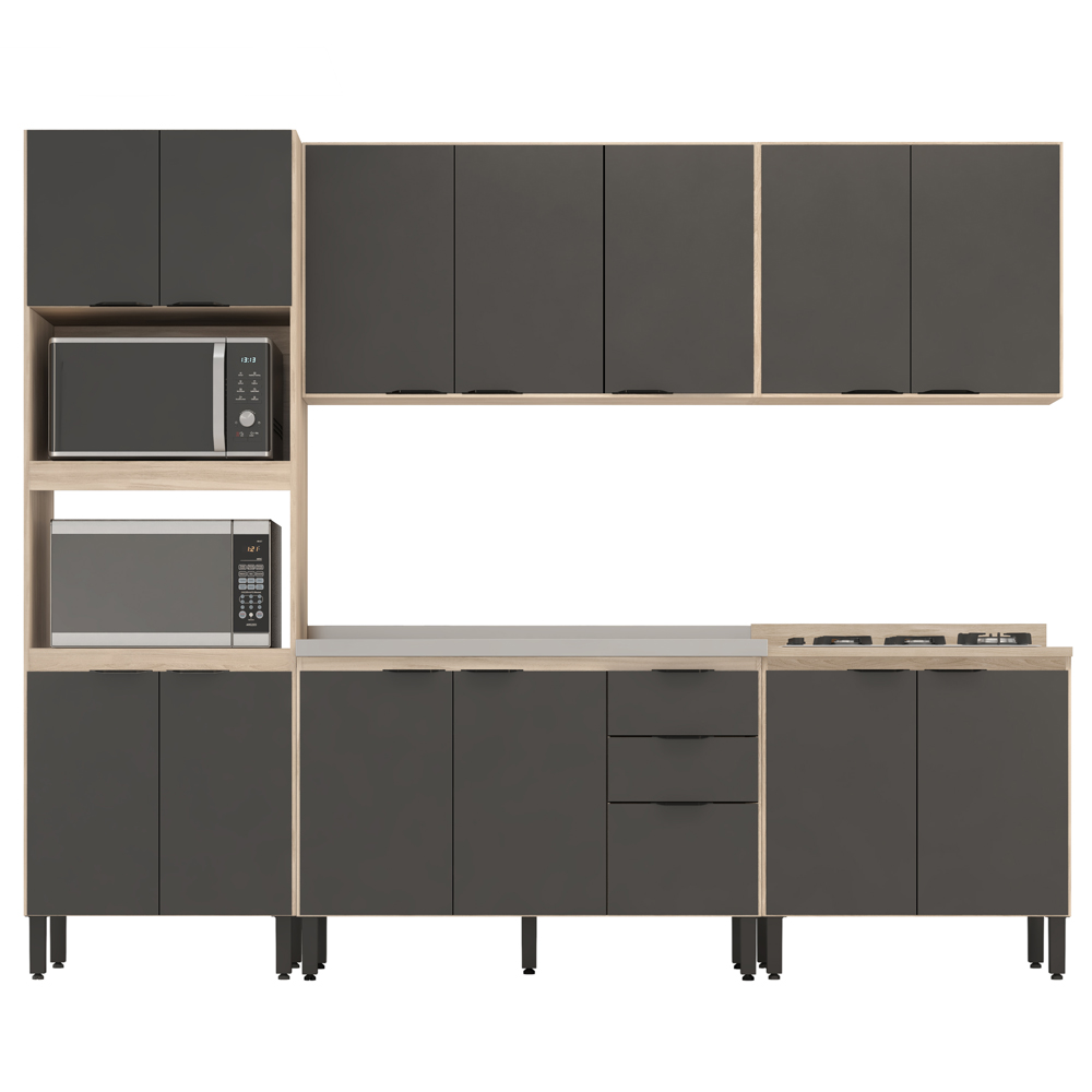 Cozinha Modulada 5 Peças FHR001 Avena Grafito Demobile