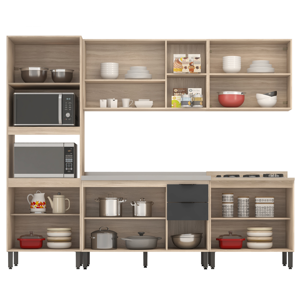 Cozinha Modulada 5 Peças FHR001 Avena Grafito Demobile