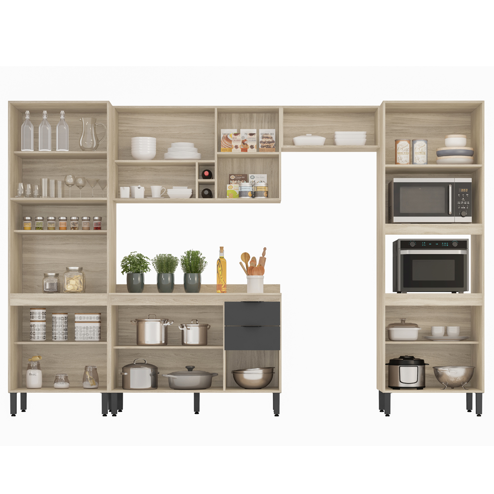 Cozinha Modulada 5 Peças FI0001 Avena Grafito Demobile