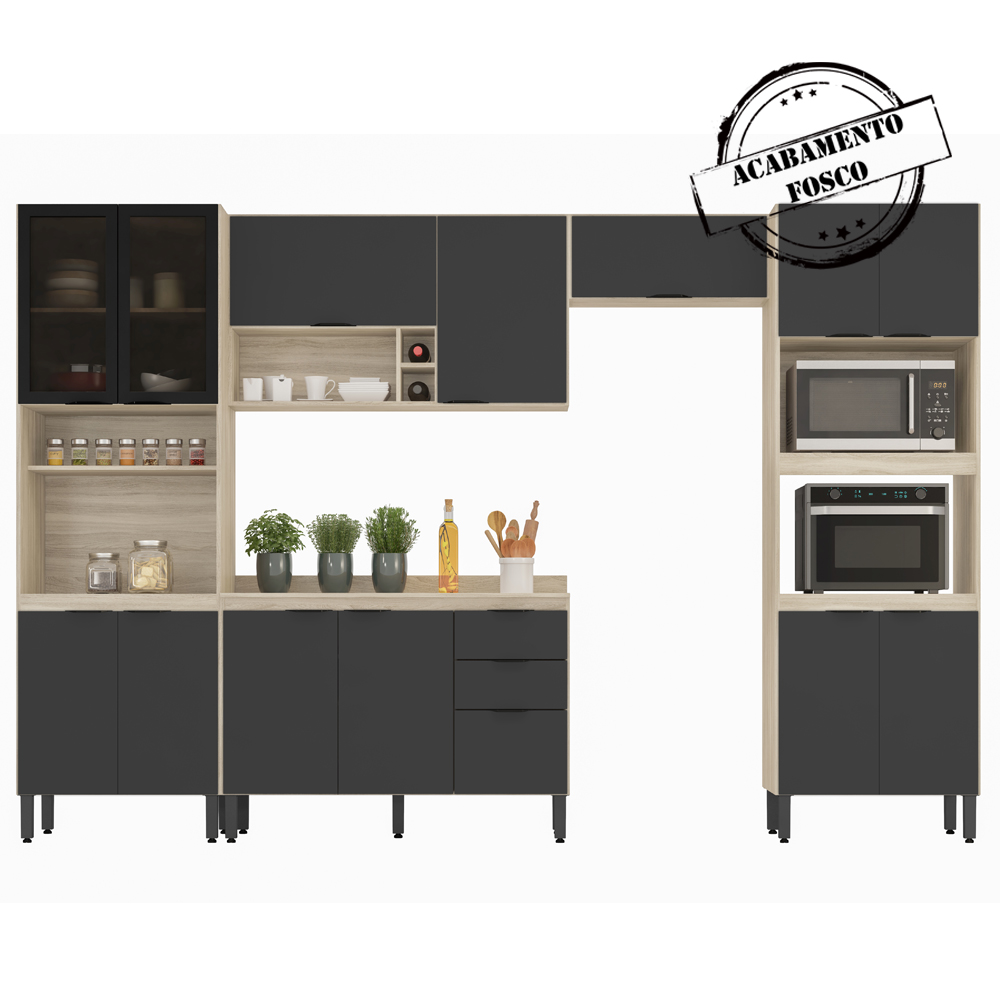 Cozinha Modulada 5 Peças FI0001 Avena Grafito Demobile
