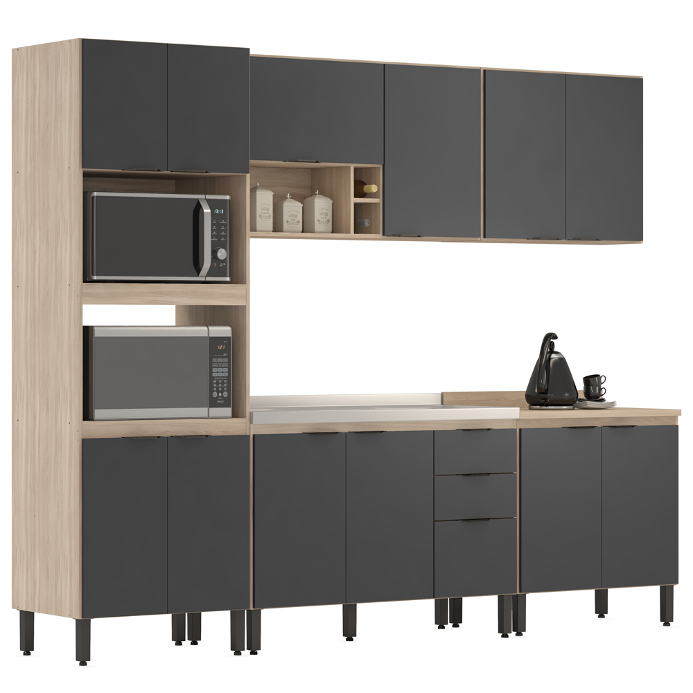 Cozinha Modulada 5 Peças FRCZ1 Avena Grafito Demobile