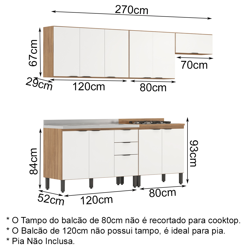 Cozinha Modulada 5 Peças FRCZ6 Amendola Branco Demobile