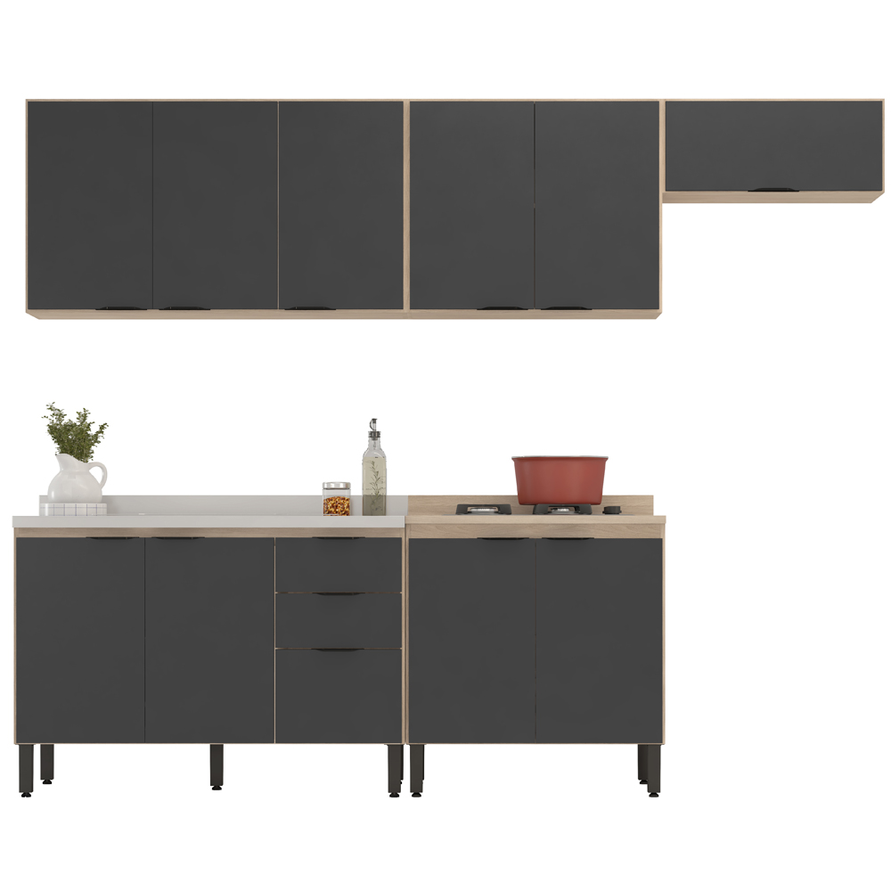 Cozinha Modulada 5 Peças FRCZ6 Avena Grafito Demobile