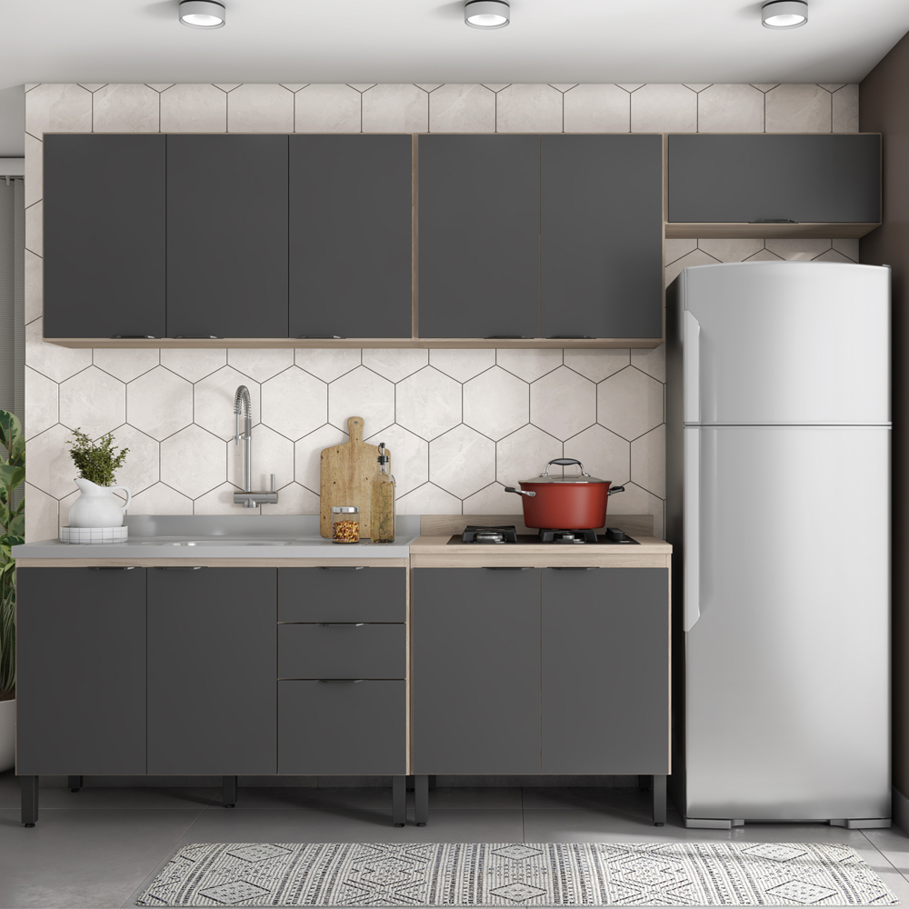 Cozinha Modulada 5 Peças FRCZ6 Avena Grafito Demobile