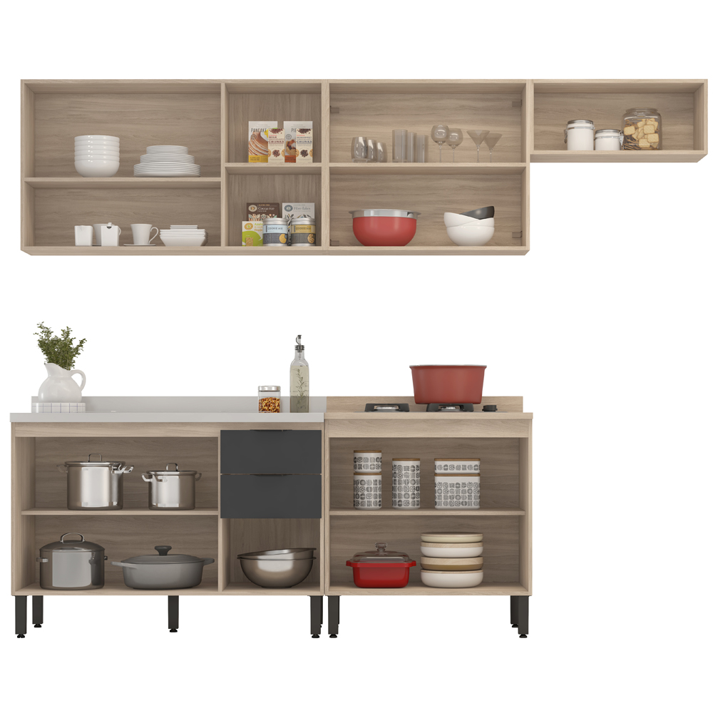 Cozinha Modulada 5 Peças FRCZ6 Avena Grafito Demobile