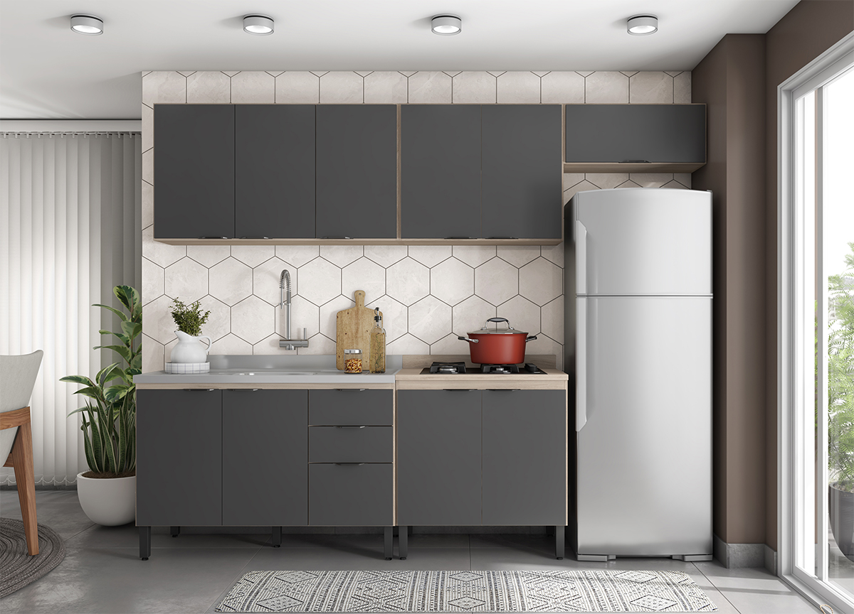 Cozinha Modulada 5 Peças FRCZ6 Avena Grafito Demobile