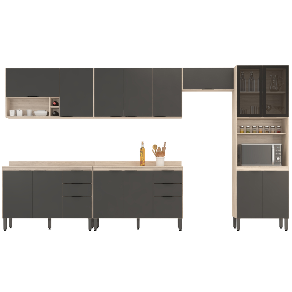 Cozinha Modulada 6 Peças FRCZ2 Avena Grafito Demobile