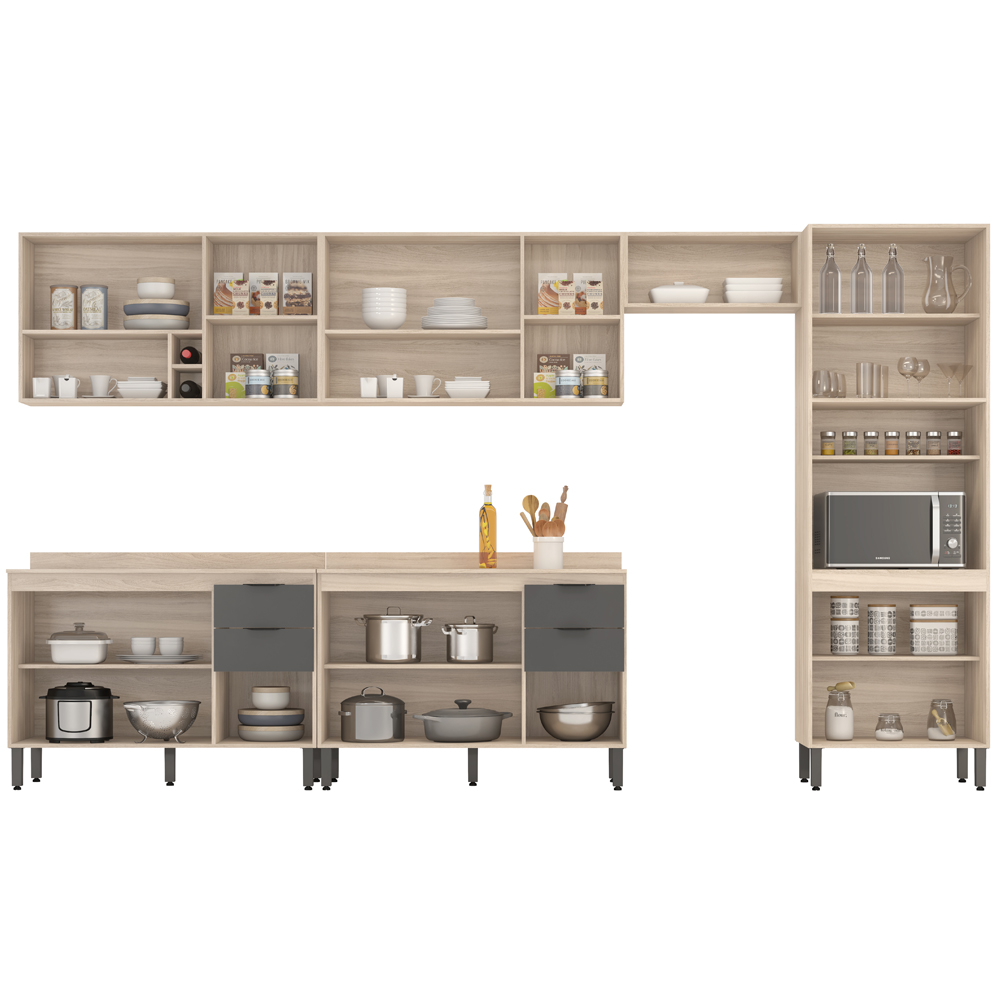 Cozinha Modulada 6 Peças FRCZ2 Avena Grafito Demobile