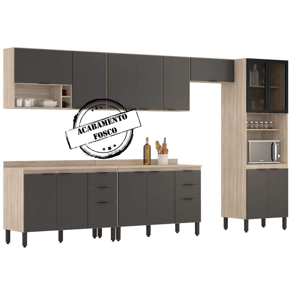 Cozinha Modulada 6 Peças FRCZ2 Avena Grafito Demobile