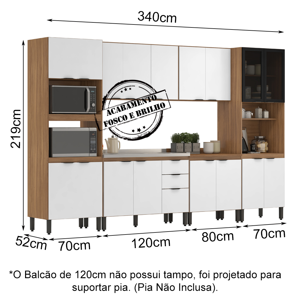 Cozinha Modulada 6 Peças FTM006 Amendola Branco Demobile