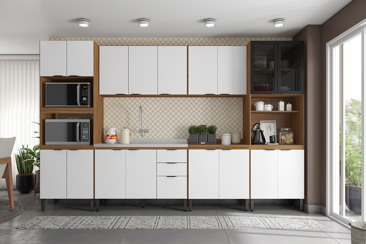 Cozinha Modulada 6 Peças FTM006 Amendola Branco Demobile