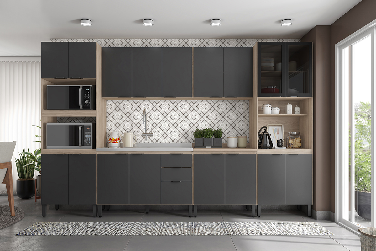 Cozinha Modulada 6 Peças FTM006 Avena Grafito Demobile