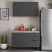 Cozinha Modulada Composição 10 Firenze 2 Peças Avena/Grafito - Demóbile  
