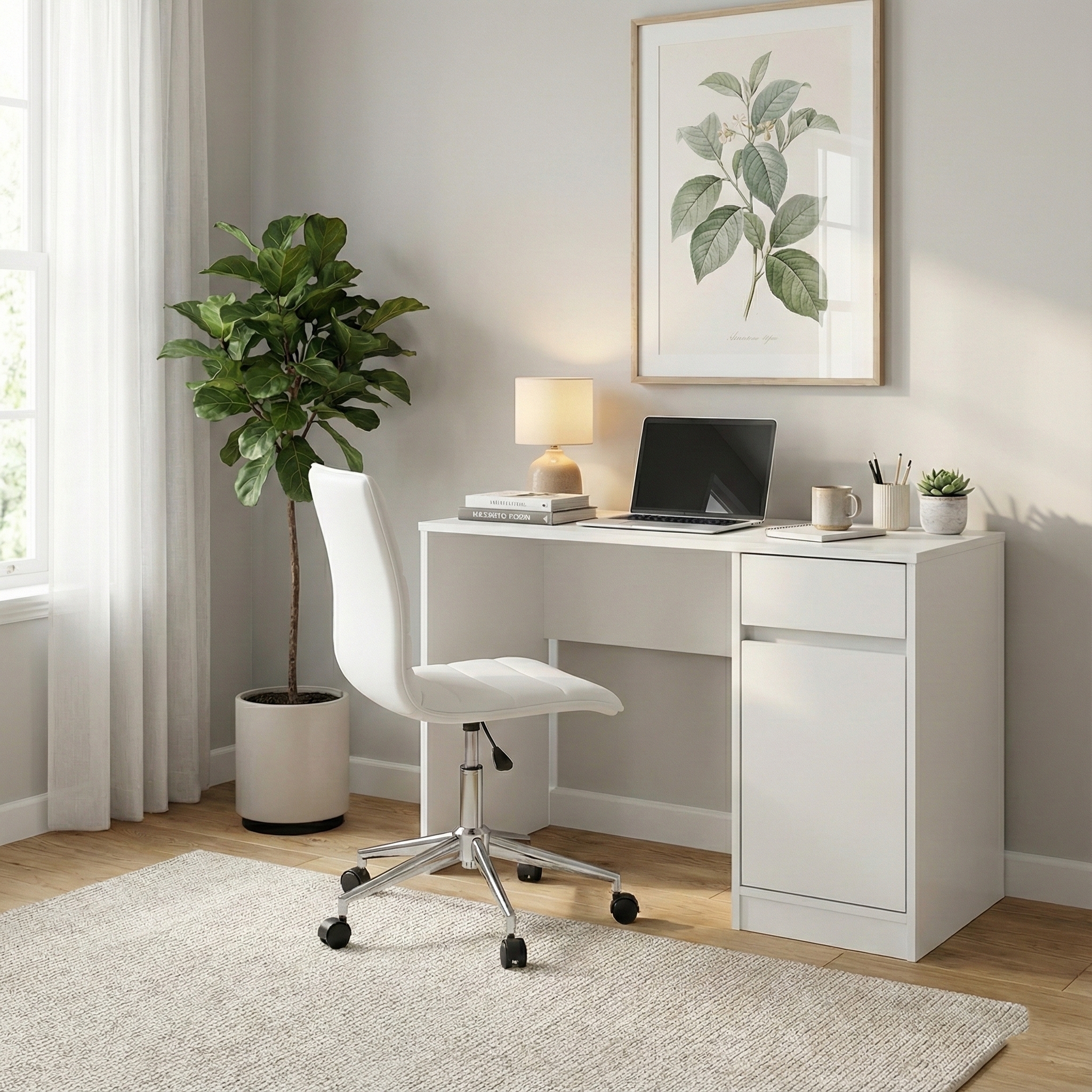 Escrivaninha Morada 1 PT 1 GV Branca