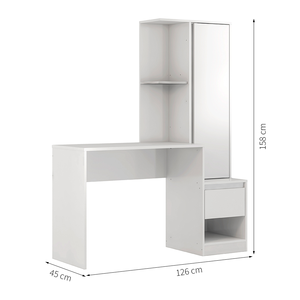 Escrivaninha com Armário Morada 1 PT 1 GV Branca