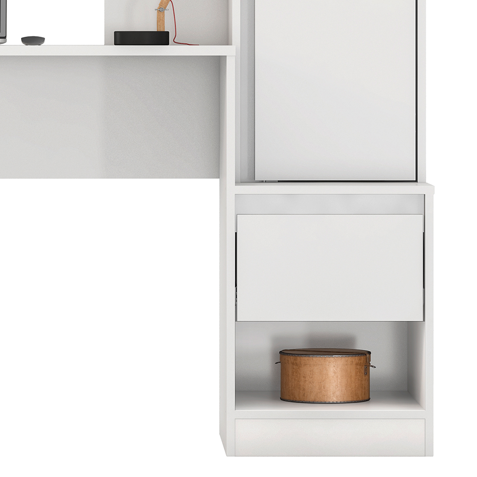 Escrivaninha com Armário Morada 1 PT 1 GV Branca