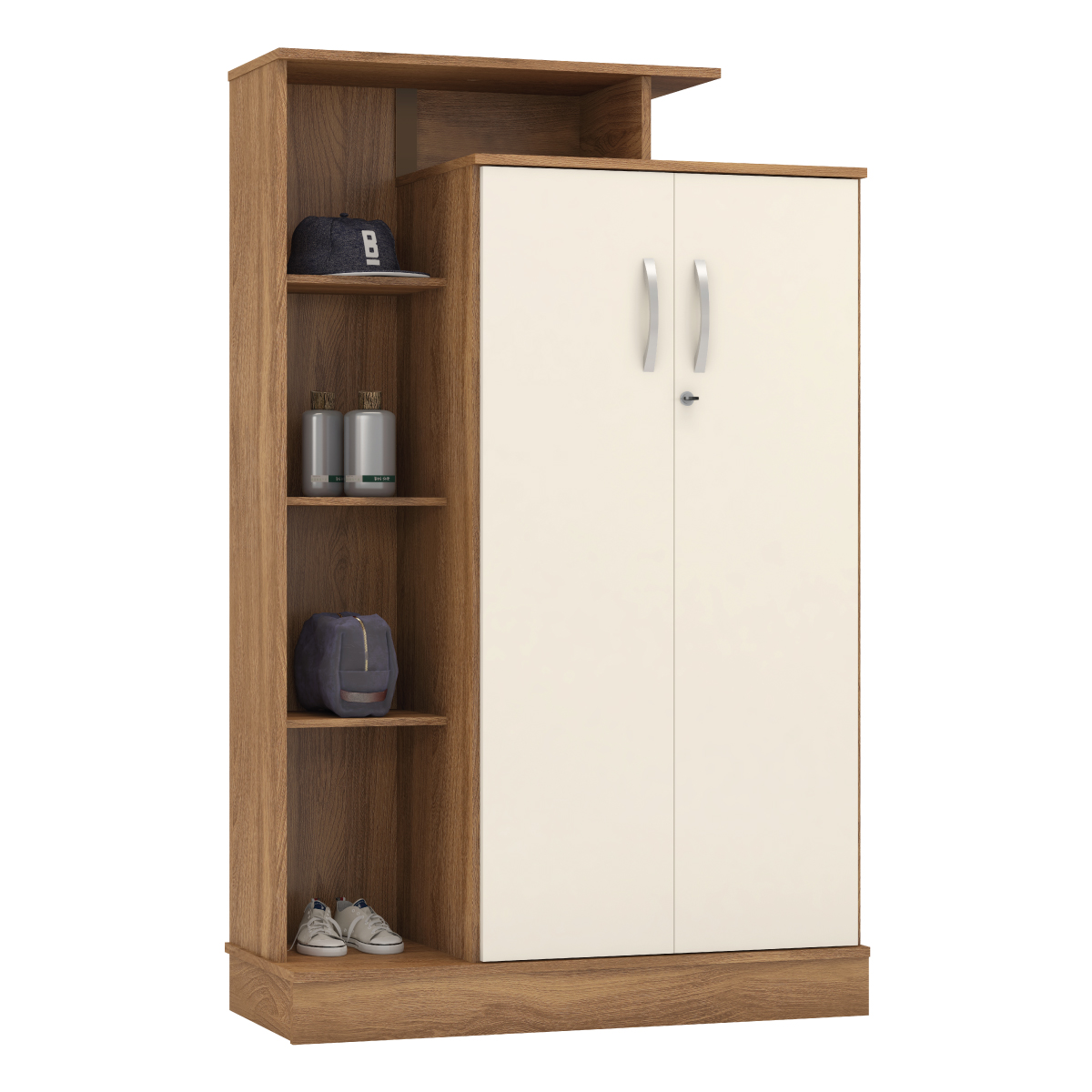 Estante Armário Multiuso Elite 91 cm 2 Portas c/ Chave - Armário Demobile