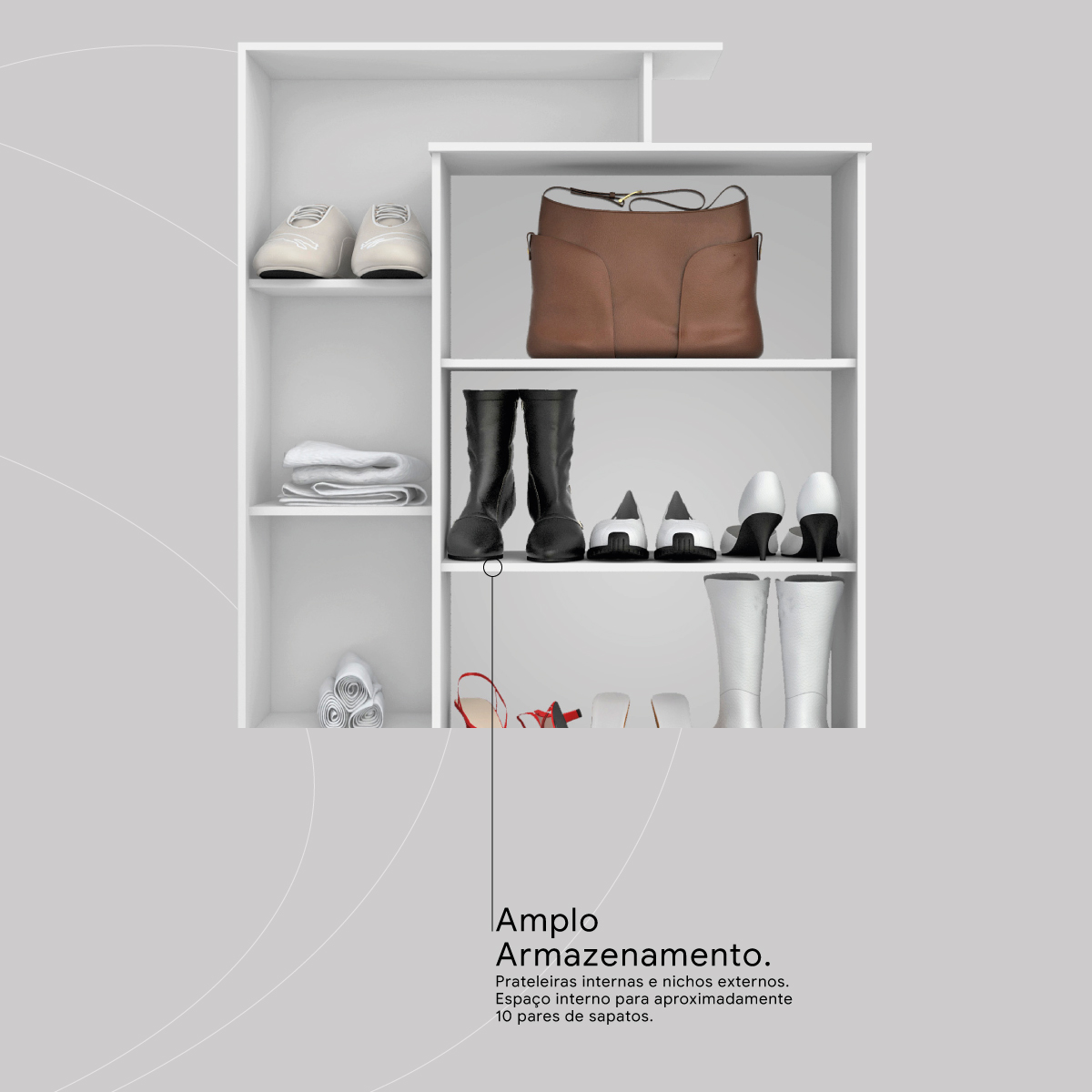 Estante Armário Multiuso Elite 91 cm 2 Portas c/ Chave - Armário Demobile