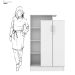 Estante Armário Multiuso Elite 91 cm 2 Portas c/ Chave - Armário Demobile