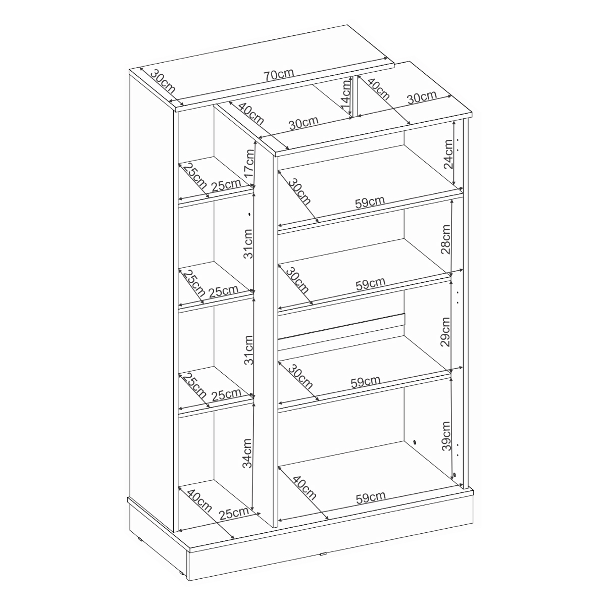 Estante Armário Multiuso Elite 91 cm 2 Portas c/ Chave - Armário Demobile