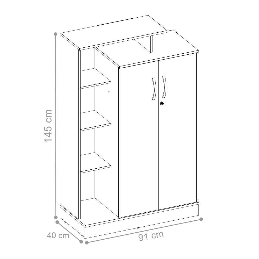 Estante Multiuso 2 Portas Fallon Branco