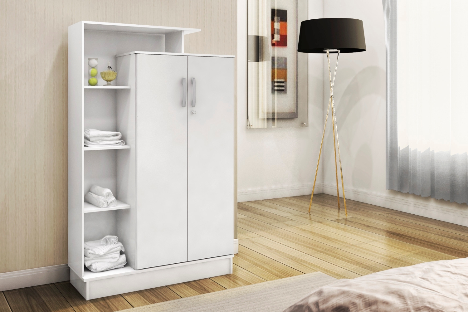 Estante Multiuso 2 Portas Fallon Branco