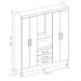 Gaurda Roupa 4 Portas Munique Branco/Rosa/Branco