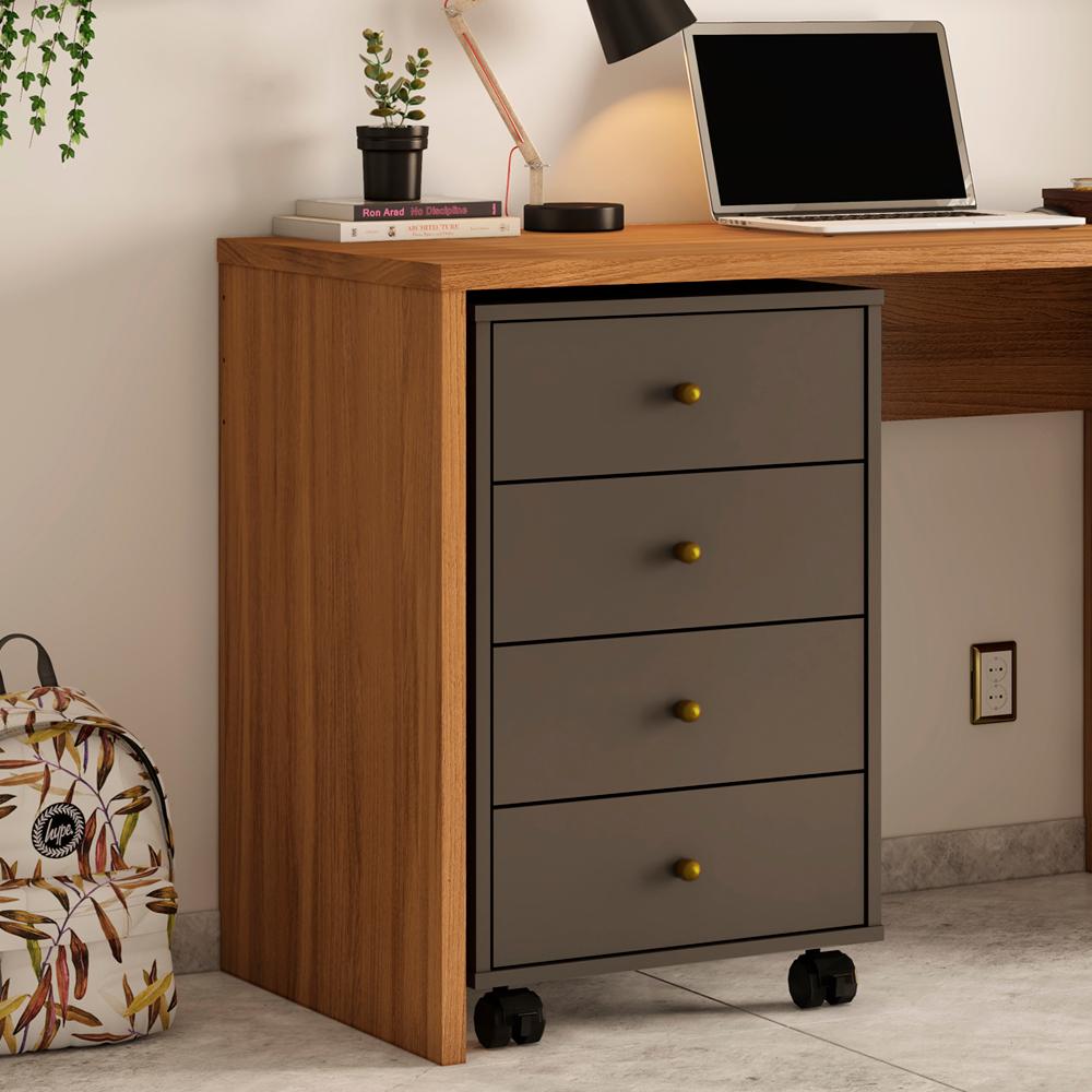 Gaveteiro Office Presence Com Rodizios 29110 Grafito Demobile