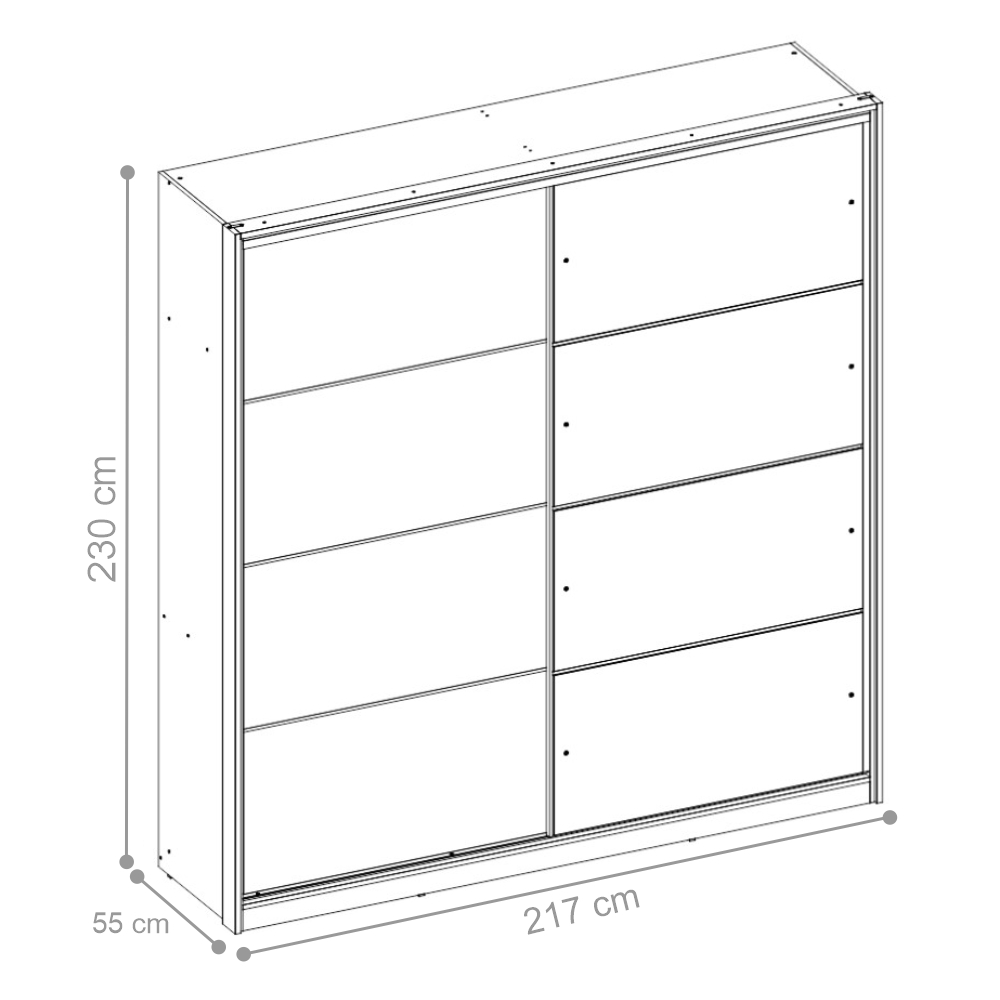 Guarda Roupa 2 Portas Valência Grafito