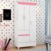 Guarda Roupa 3 Portas Fabi Branco Rosa