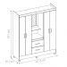 Guarda Roupa 4P Essen Branco/Rosa/Branco